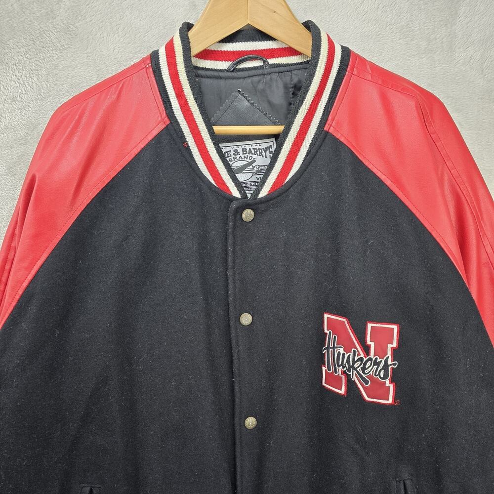 Vintage Steve & Barry’s Nebraska Huskers Coat Jacket XL Wool Faux Leather 90s - Picture 3 of 16